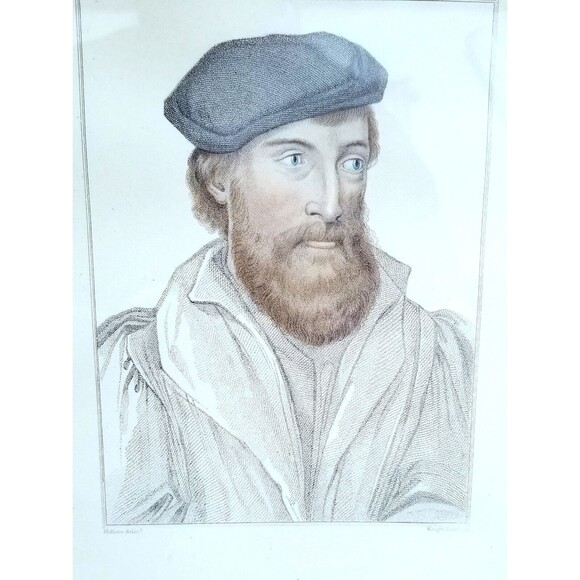 Portrait From the Court of Henry VIII Unknown Male Engraving after Hans Holbein - Picture 2 of 7